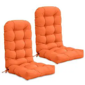 High Back Adirondack Chair Cushions, 5" Thick Non Slip Tufted Cushion for Outdoor Patio Rocking Chairs, 49x20x5 in, 2 Pack, Orange High Back Adirondack Chair Cushions, 5" Thick Non Slip Tufted Cushion for Outdoor Patio Rocking Chairs, 49x20x5 in, 2 Pack, Orange