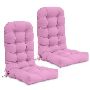 High Back Adirondack Chair Cushions, 5" Thick Non Slip Tufted Cushion for Outdoor Patio Rocking Chairs, 49x20x5 in, 2 Pack, Pink High Back Adirondack Chair Cushions, 5" Thick Non Slip Tufted Cushion for Outdoor Patio Rocking Chairs, 49x20x5 in, 2 Pack, Pink