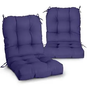 Tufted Outdoor/Indoor Seat/Back Chair Cushions, 2 Pack, 42'' x 21'', Navy Blue Tufted Outdoor/Indoor Seat/Back Chair Cushions, 2 Pack, 42'' x 21'', Navy Blue