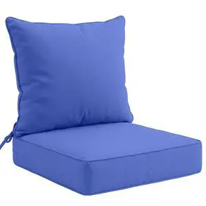 Outdoor Deep Seat Patio Seat Cushion Set, 25 x 25 x 5 inch, 2-Piece Back Chair Cushion, 1 Pack, Ocean Blue Outdoor Deep Seat Patio Seat Cushion Set, 25 x 25 x 5 inch, 2-Piece Back Chair Cushion, 1 Pack, Ocean Blue