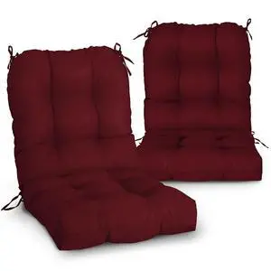 Tufted Outdoor/Indoor Seat/Back Chair Cushions, 2 Pack, 42'' x 21'', Red Purple Tufted Outdoor/Indoor Seat/Back Chair Cushions, 2 Pack, 42'' x 21'', Red Purple