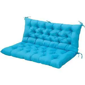 Outdoor Porch Swing Cushion, 2-3 Seater Patio Bench Seat Cushion for Outdoor Furniture, 59"x43" (Blue) Outdoor Porch Swing Cushion, 2-3 Seater Patio Bench Seat Cushion for Outdoor Furniture, 59"x43" (Blue)