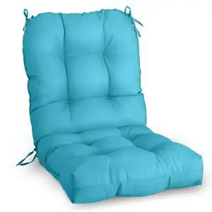 Tufted Outdoor/Indoor Seat/Back Chair Cushion, 1 Pack, 42'' x 21'', Blue Tufted Outdoor/Indoor Seat/Back Chair Cushion, 1 Pack, 42'' x 21'', Blue