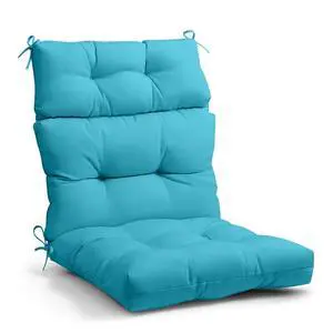 Tufted Outdoor/Indoor High Back Patio Chair Cushion, 1 Pack, 46'' x 22'', Blue Tufted Outdoor/Indoor High Back Patio Chair Cushion, 1 Pack, 46'' x 22'', Blue