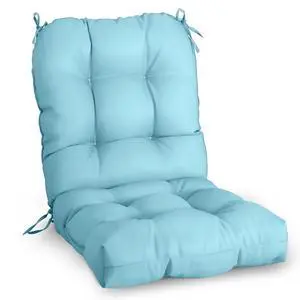 Tufted Outdoor/Indoor Seat/Back Chair Cushion, 1 Pack, 42'' x 21'', Aqua Blue Tufted Outdoor/Indoor Seat/Back Chair Cushion, 1 Pack, 42'' x 21'', Aqua Blue
