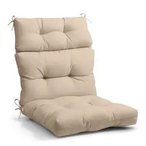 Tufted Outdoor/Indoor High Back Patio Chair Cushion, 1 Pack, 46'' x 22'', Beige Tufted Outdoor/Indoor High Back Patio Chair Cushion, 1 Pack, 46'' x 22'', Beige