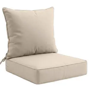 Outdoor Deep Seat Patio Seat Cushion Set, 24 x 24 x 5 inch, 2-Piece Back Chair Cushion, 1 Pack, Beige Outdoor Deep Seat Patio Seat Cushion Set, 24 x 24 x 5 inch, 2-Piece Back Chair Cushion, 1 Pack, Beige