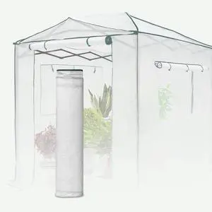 Replacement Cover for 8x6 Portable Walk-in Pop up Greenhouse, Front and Rear Roll-Up Zipper Entry Doors and 2 Large Roll-Up Side Windows (Frame Not Included), White Replacement Cover for 8x6 Portable Walk-in Pop up Greenhouse, Front and Rear Roll-Up Zipper Entry Doors and 2 Large Roll-Up Side Windows (Frame Not Included), White