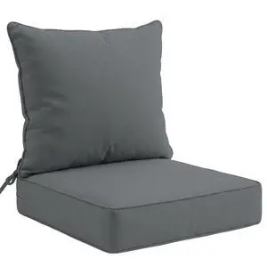 Outdoor Deep Seat Patio Seat Cushion Set, 24 x 24 x 5 inch, 2-Piece Back Chair Cushion, 1 Pack, Gray Outdoor Deep Seat Patio Seat Cushion Set, 24 x 24 x 5 inch, 2-Piece Back Chair Cushion, 1 Pack, Gray