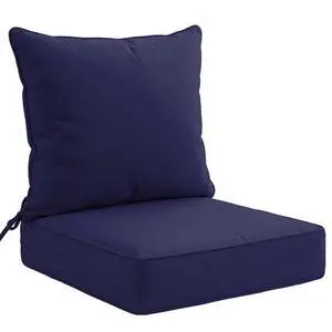 Outdoor Deep Seat Patio Seat Cushion Set, 24 x 24 x 5 inch, 2-Piece Back Chair Cushion, 1 Pack, Dark Blue Outdoor Deep Seat Patio Seat Cushion Set, 24 x 24 x 5 inch, 2-Piece Back Chair Cushion, 1 Pack, Dark Blue