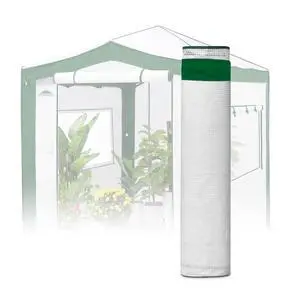 Replacement Cover for 8x6 Pop up Greenhouse with Polyester Reinforced Corners, Front and Rear Roll-Up Zipper Entry Doors and 2 Roll-Up Side Windows (Frame Not Included), Green/White Replacement Cover for 8x6 Pop up Greenhouse with Polyester Reinforced Corners, Front and Rear Roll-Up Zipper Entry Doors and 2 Roll-Up Side Windows (Frame Not Included), Green/White