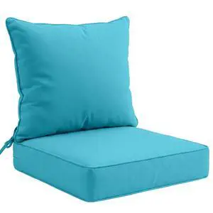 Outdoor Deep Seat Patio Seat Cushion Set, 25 x 25 x 5 inch, 2-Piece Back Chair Cushion, 1 Pack, Blue Outdoor Deep Seat Patio Seat Cushion Set, 25 x 25 x 5 inch, 2-Piece Back Chair Cushion, 1 Pack, Blue