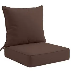 Outdoor Deep Seat Patio Seat Cushion Set, 24 x 24 x 5 inch, 2-Piece Back Chair Cushion, 1 Pack, Brown Outdoor Deep Seat Patio Seat Cushion Set, 24 x 24 x 5 inch, 2-Piece Back Chair Cushion, 1 Pack, Brown