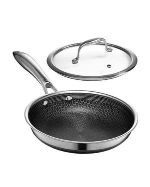 HexClad 8 Inch Hybrid Nonstick Frying Pan with Lid, Stay-Cool Handle, Dishwasher and Oven Safe, Induction Ready, Frying Pan Skillet Compatible with All Cooktops HexClad 8 Inch Hybrid Nonstick Frying Pan with Lid, Stay-Cool Handle, Dishwasher and Oven Safe, Induction Ready, Frying Pan Skillet Compatible with All Cooktops