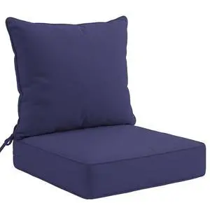 Outdoor Deep Seat Patio Seat Cushion Set, 24 x 24 x 5 inch, 2-Piece Back Chair Cushion, 1 Pack, Navy Blue Outdoor Deep Seat Patio Seat Cushion Set, 24 x 24 x 5 inch, 2-Piece Back Chair Cushion, 1 Pack, Navy Blue