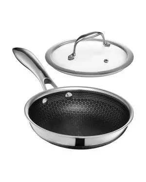 HexClad 7 Inch Hybrid Nonstick Frying Pan with Lid, Stay-Cool Handle, Dishwasher and Oven Safe, Induction Ready, Frying Pan Skillet Compatible with All Cooktops HexClad 7 Inch Hybrid Nonstick Frying Pan with Lid, Stay-Cool Handle, Dishwasher and Oven Safe, Induction Ready, Frying Pan Skillet Compatible with All Cooktops