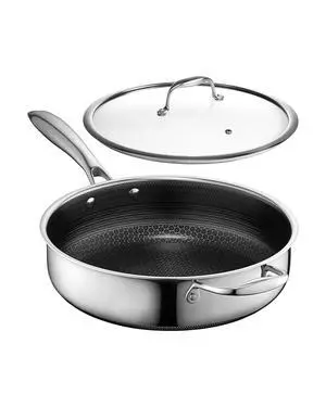 HexClad 4.5 Quart Hybrid Nonstick Deep Sauté Frying Pan with Lid, Dishwasher and Oven-Safe, Induction Ready, Compatible with All Cooktops HexClad 4.5 Quart Hybrid Nonstick Deep Sauté Frying Pan with Lid, Dishwasher and Oven-Safe, Induction Ready, Compatible with All Cooktops