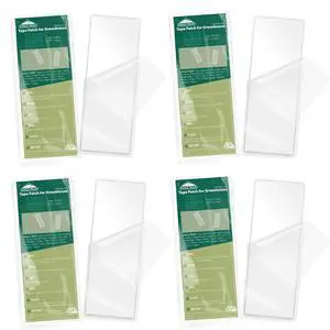 Greenhouse Repair Tape 4x10, Heavy Duty Clear Waterproof Patch Kit, Sealing Tape for Greenhouse Film, Tent, Awning, RV Roof Repair, 4 Pack, Clear Greenhouse Repair Tape 4x10, Heavy Duty Clear Waterproof Patch Kit, Sealing Tape for Greenhouse Film, Tent, Awning, RV Roof Repair, 4 Pack, Clear