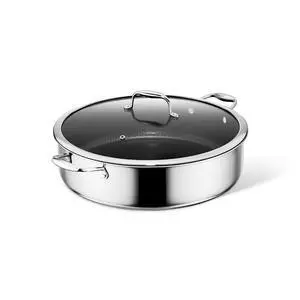 Hybrid Nonstick 10-Quart Deep Sauté Pan with Tempered Glass Lid, Stay-Cool Handle, Dishwasher-Friendly, Oven-Safe Up to 900°F, Induction Ready, Compatible with All Cooktops Hybrid Nonstick 10-Quart Deep Sauté Pan with Tempered Glass Lid, Stay-Cool Handle, Dishwasher-Friendly, Oven-Safe Up to 900°F, Induction Ready, Compatible with All Cooktops