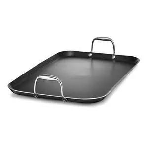 Double Burner Hybrid Nonstick Griddle Pan for Stovetop, Stay-Cool Handle, Dishwasher and Oven Safe, Induction Ready, Compatible with All Cooktops Double Burner Hybrid Nonstick Griddle Pan for Stovetop, Stay-Cool Handle, Dishwasher and Oven Safe, Induction Ready, Compatible with All Cooktops