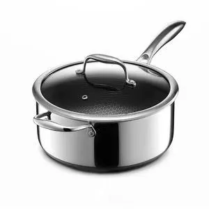 5 Quart Hybrid Nonstick Sauce Pan Pot with Lid, Stay-Cool Handle, Dishwasher Safe, Induction Ready, Compatible with All Cooktops 5 Quart Hybrid Nonstick Sauce Pan Pot with Lid, Stay-Cool Handle, Dishwasher Safe, Induction Ready, Compatible with All Cooktops