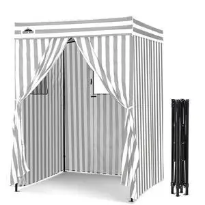 5x5 Pop Up Changing Tent, Flat Top Changing Room, Gray/White | Portable, Privacy Tent, Pool Cabana, Dressing Room, Shower & Toilet Use, Opaque Fabric, Instant Setup, Photoshoots, Camping 5x5 Pop Up Changing Tent, Flat Top Changing Room, Gray/White | Portable, Privacy Tent, Pool Cabana, Dressing Room, Shower & Toilet Use, Opaque Fabric, Instant Setup, Photoshoots, Camping