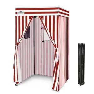 4x4 Pop Up Changing Tent, Flat Top Changing Room, White/Red | Portable, Privacy Tent, Pool Cabana, Dressing Room, Shower & Toilet Use, Opaque Fabric, Instant Setup, Photoshoots, Camping 4x4 Pop Up Changing Tent, Flat Top Changing Room, White/Red | Portable, Privacy Tent, Pool Cabana, Dressing Room, Shower & Toilet Use, Opaque Fabric, Instant Setup, Photoshoots, Camping
