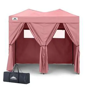 Outdoor Pop Up Changing Room 8x4 ft, 2-Room Portable Privacy Shelter for Beach, Pool, Photoshoots or Dressing Room, Pink Outdoor Pop Up Changing Room 8x4 ft, 2-Room Portable Privacy Shelter for Beach, Pool, Photoshoots or Dressing Room, Pink