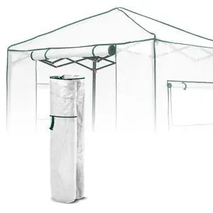 Replacement Cover for 6x4 Portable Walk-in Pop up Greenhouse, Front Roll-Up Zipper Entry Door and 2 Roll-Up Side Windows (Frame Not Included), White Replacement Cover for 6x4 Portable Walk-in Pop up Greenhouse, Front Roll-Up Zipper Entry Door and 2 Roll-Up Side Windows (Frame Not Included), White