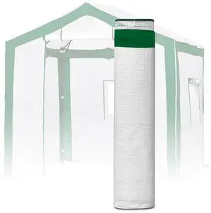 Replacement Cover for 8x6 Portable Pop up Greenhouse with Polyester Reinforced Corners, Front Roll-Up Zipper Entry Door and 3 Large Roll-Up Side Windows (Frame Not Included), Green/White Replacement Cover for 8x6 Portable Pop up Greenhouse with Polyester Reinforced Corners, Front Roll-Up Zipper Entry Door and 3 Large Roll-Up Side Windows (Frame Not Included), Green/White