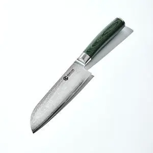 7 Inch Japanese Damascus Stainless Steel Santoku Knife, Full Tang Construction, Pakkawood Handle 7 Inch Japanese Damascus Stainless Steel Santoku Knife, Full Tang Construction, Pakkawood Handle