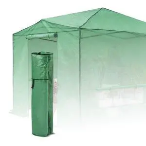 Replacement Cover for 12x8 Portable Walk-in Pop up Greenhouse, Front and Rear Roll-Up Zipper Entry Doors and 4 Large Roll-Up Side Windows (Frame Not Included), Green Replacement Cover for 12x8 Portable Walk-in Pop up Greenhouse, Front and Rear Roll-Up Zipper Entry Doors and 4 Large Roll-Up Side Windows (Frame Not Included), Green