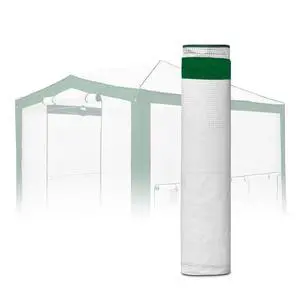 Replacement Cover for 12x8 Pop up Greenhouse with Polyester Reinforced Corners, Front and Rear Roll-Up Zipper Entry Doors and 4 Roll-Up Side Windows (Frame Not Included), Green/White Replacement Cover for 12x8 Pop up Greenhouse with Polyester Reinforced Corners, Front and Rear Roll-Up Zipper Entry Doors and 4 Roll-Up Side Windows (Frame Not Included), Green/White
