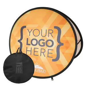 Custom A Frame Pop Up Banner Display, Double Sided Pop Out Advertising Sign for Promotional Events, Trade Shows, Sports, Add Your Business Logo Design or Text, 4x4ft Circle Custom A Frame Pop Up Banner Display, Double Sided Pop Out Advertising Sign for Promotional Events, Trade Shows, Sports, Add Your Business Logo Design or Text, 4x4ft Circle