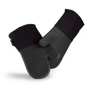 Silicone Oven Mitt Set, 2-Pack, Heat Resistant to 500ºF, Black Silicone Oven Mitt Set, 2-Pack, Heat Resistant to 500ºF, Black