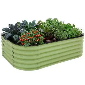 17'' Tall Outdoor Galvanized Raised Garden Bed Planter, Planter Boxes for Outdoor Plants, Vegetables, Flowers, and Herbs 6 in 1 Modular Design, Olive Green 17'' Tall Outdoor Galvanized Raised Garden Bed Planter, Planter Boxes for Outdoor Plants, Vegetables, Flowers, and Herbs 6 in 1 Modular Design, Olive Green