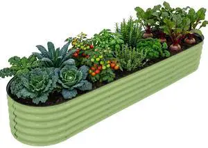 9 in 1 Modular 17in Customizable Elevated Raised Garden Bed Kit with Multiple Configurations, Outdoor Metal Planter Box Steel Flower Bed, Olive Green 9 in 1 Modular 17in Customizable Elevated Raised Garden Bed Kit with Multiple Configurations, Outdoor Metal Planter Box Steel Flower Bed, Olive Green