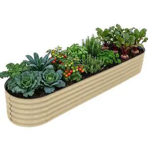 9 in 1 Modular 17in Customizable Elevated Raised Garden Bed Kit with Multiple Configurations, Outdoor Metal Planter Box Steel Flower Bed, Pearl White 9 in 1 Modular 17in Customizable Elevated Raised Garden Bed Kit with Multiple Configurations, Outdoor Metal Planter Box Steel Flower Bed, Pearl White