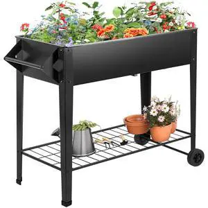32" Elevated Raised Garden Bed Outdoor - Rust-Resistant Metal Spacious Planter Box with Drainage Holes for Patio Balcony Deck Small Space - Grows Vegetables Tomatoes Herbs Flowers 32" Elevated Raised Garden Bed Outdoor - Rust-Resistant Metal Spacious Planter Box with Drainage Holes for Patio Balcony Deck Small Space - Grows Vegetables Tomatoes Herbs Flowers