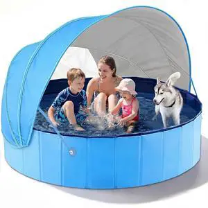 Kiddie Baby Pool with Canopy - Foldable Infant Toddler Kids Pool with Shade Baby Beach Essentials Tent Swimming Wading Pools for Toddlers 1-3 + Kids Dogs Ball Pit Backyard Water Play B, 79" Kiddie Baby Pool with Canopy - Foldable Infant Toddler Kids Pool with Shade Baby Beach Essentials Tent Swimming Wading Pools for Toddlers 1-3 + Kids Dogs Ball Pit Backyard Water Play B, 79"