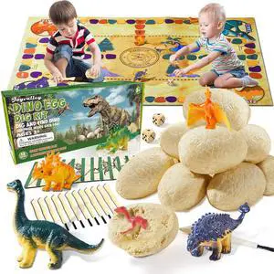 Dino Fossil Eggs Dinosaur Toys - 12 Dinosaur Eggs Dig Excavation Kit w Play Mat for Kids Ages 5-7 Easter Basket Essentials STEM Toy Christmas Birthday Gift for Boys Girls 3 4 5 6 7 8 + 8-13 Years Old Dino Fossil Eggs Dinosaur Toys - 12 Dinosaur Eggs Dig Excavation Kit w Play Mat for Kids Ages 5-7 Easter Basket Essentials STEM Toy Christmas Birthday Gift for Boys Girls 3 4 5 6 7 8 + 8-13 Years Old