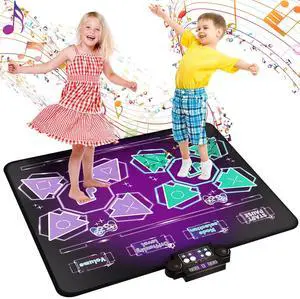 Kids Dance Mat Toys - 2-Player Dance Pad Gifts for Girls Boys Toddlers 3 4 5 6 7 8 9 + Year Old Electronic Dancing Mat Floor Games Toy with Music Light Christmas Birthday Gift (Purple) Kids Dance Mat Toys - 2-Player Dance Pad Gifts for Girls Boys Toddlers 3 4 5 6 7 8 9 + Year Old Electronic Dancing Mat Floor Games Toy with Music Light Christmas Birthday Gift (Purple)