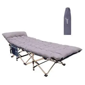 Camping Cots with Cushion, Folding Cots with Mattress for Adults, Bed Camping with Pillow, Carry Bag, Storage Pocket, Extra Wide Sturdy, Holds Up to 500 Lbs (1, Mattress Grey) Camping Cots with Cushion, Folding Cots with Mattress for Adults, Bed Camping with Pillow, Carry Bag, Storage Pocket, Extra Wide Sturdy, Holds Up to 500 Lbs (1, Mattress Grey)