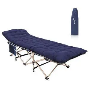 Camping Cots with Cushion, Folding Cots with Mattress for Adults, Bed Camping with Pillow, Carry Bag, Storage Pocket, Extra Wide Sturdy, Holds Up to 500 Lbs (1, Mattress Navy) Camping Cots with Cushion, Folding Cots with Mattress for Adults, Bed Camping with Pillow, Carry Bag, Storage Pocket, Extra Wide Sturdy, Holds Up to 500 Lbs (1, Mattress Navy)