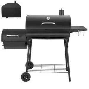 Barrel Charcoal Grill with offset smoker, 714 Square Inches Cooking Area, Outdoor BBQ Grill with Front and Side Shelf, Perfect for Backyard, Patio Parties and Picnics Barrel Charcoal Grill with offset smoker, 714 Square Inches Cooking Area, Outdoor BBQ Grill with Front and Side Shelf, Perfect for Backyard, Patio Parties and Picnics