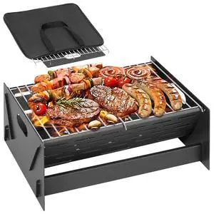 15.9" Foldable Portable Camping Charcoal Grill - Rust-Resistant Compact Tabletop Grill with Detachable Grate & Quick Assembly for Outdoor Cooking BBQ Smokes Beach Patio Backyard 15.9" Foldable Portable Camping Charcoal Grill - Rust-Resistant Compact Tabletop Grill with Detachable Grate & Quick Assembly for Outdoor Cooking BBQ Smokes Beach Patio Backyard