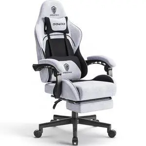 Dowinx Gaming Chair with Pocket Spring Cushion, Computer Office Game Chair, Linkage Armrests and Footrest, High Back Ergonomic Computer Chair with Lumbar Support Task Chair with Footrest(Black Grey) Dowinx Gaming Chair with Pocket Spring Cushion, Computer Office Game Chair, Linkage Armrests and Footrest, High Back Ergonomic Computer Chair with Lumbar Support Task Chair with Footrest(Black Grey)