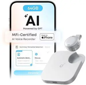 soundcore Work AI Voice Recorder by Anker, Wearable Note Taker for Meetings, Transcribe and Summarize, MFi Certified, 64GB, 150+ Languages, USB-C Charging, 32H Recording, Find My soundcore Work AI Voice Recorder by Anker, Wearable Note Taker for Meetings, Transcribe and Summarize, MFi Certified, 64GB, 150+ Languages, USB-C Charging, 32H Recording, Find My