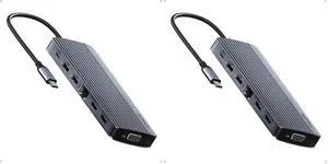 Anker Laptop Docking Station, 14 in 1 USB C Hub, Triple Display with 2 x 4K HDMI, 1080p VGA, 80W Power Delivery, 5Gbps USB-A/C Data Ports for Dell XPS and More (Charger not Included) (Pack of 2) Anker Laptop Docking Station, 14 in 1 USB C Hub, Triple Display with 2 x 4K HDMI, 1080p VGA, 80W Power Delivery, 5Gbps USB-A/C Data Ports for Dell XPS and More (Charger not Included) (Pack of 2)