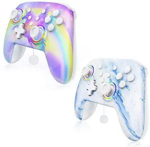 NexiGo Switch Controller 2 Pack, Wireless Bluetooth Controller for Nintendo Switch 2 and Switch, with No Deadzone, Turbo, LED Light, Motion, and Dual Vibration (Violet Unicorn & Arctic Chiller) NexiGo Switch Controller 2 Pack, Wireless Bluetooth Controller for Nintendo Switch 2 and Switch, with No Deadzone, Turbo, LED Light, Motion, and Dual Vibration (Violet Unicorn & Arctic Chiller)